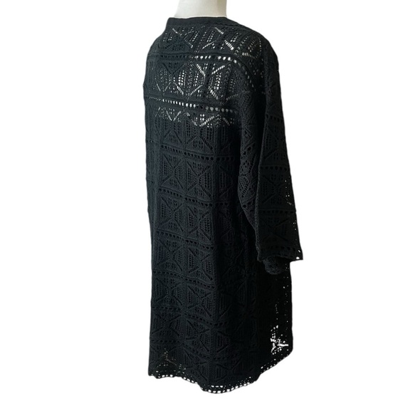 Pomander Place Tuckernuck Kai Black Crochet Knit Mini Boho Dress Size Small - Picture 7 of 12